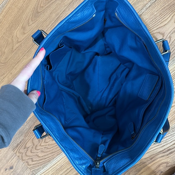 Coach Mickie Blue Leather Tote Bag from smoke free home! - Picture 2 of 6